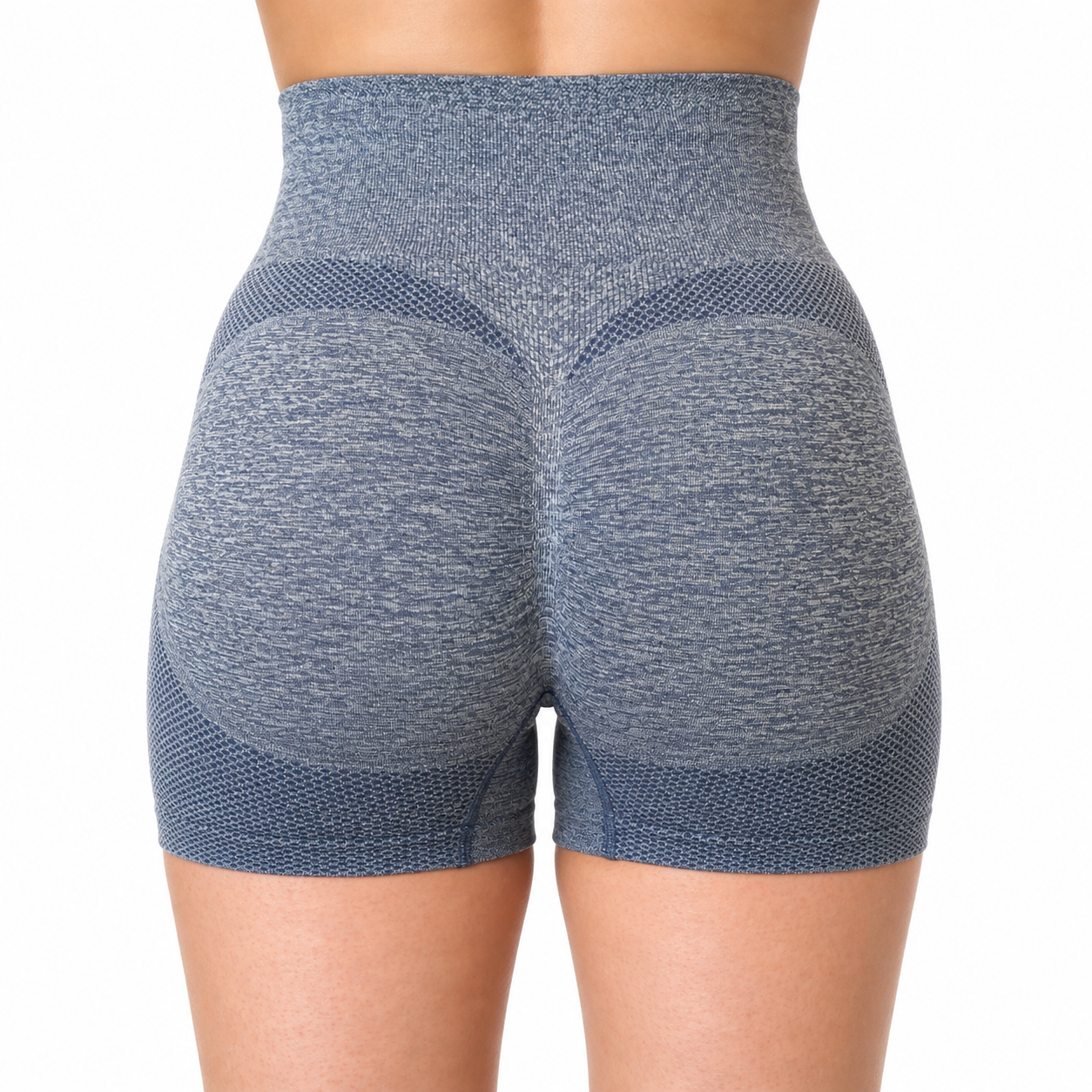 Short Deportivo Push Up Jaspeado Talle Alto Sin Costuras