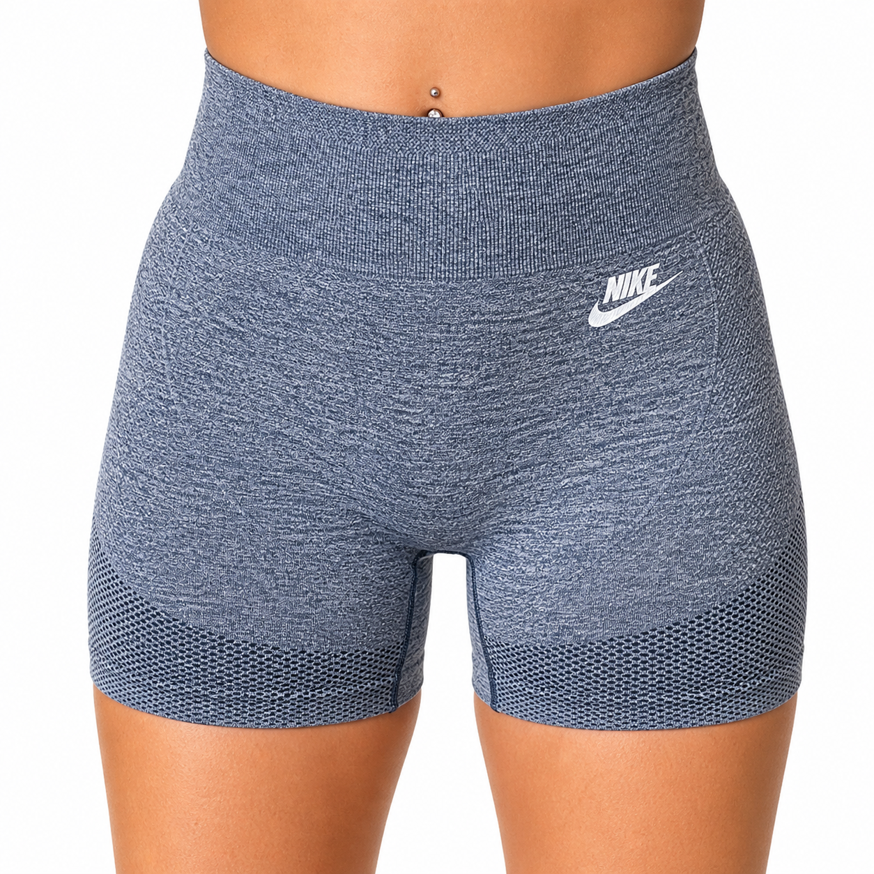 Short Deportivo Push Up Jaspeado Talle Alto Sin Costuras