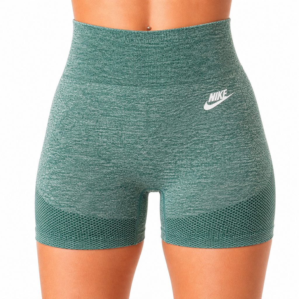 Short Deportivo Push Up Jaspeado Talle Alto Sin Costuras