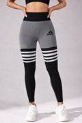 Mallas fitness alta cintura con franjas