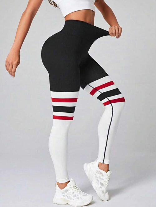 Leggings fitness con franjas ajuste perfecto